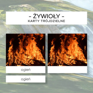 Żywioły - karty trójdzielne 4 szt.