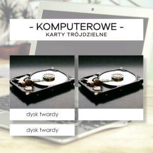 Komputerowe - karty trójdzielne 15 szt.