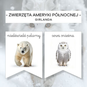 Zwierzęta Ameryki Północnej - girlanda z podpisem