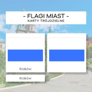Polska - flagi miast - karty trójdzielne 18 szt.