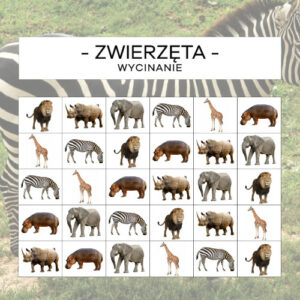 Zwierzęta Afryki - wycinanie