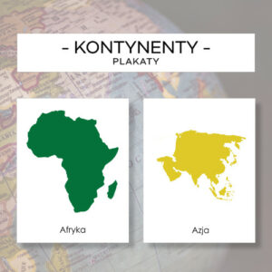 Kontynenty - plakaty - czcionka mała i pisana