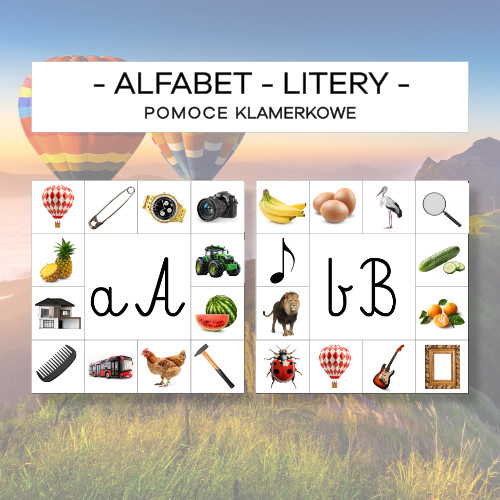 Alfabet - litery cz. 1 - pomoce klamerkowe