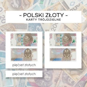 Polski złoty - karty trójdzielne 15 szt.