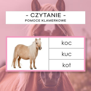 Czytanie - Różowy Materiał - pomoce klamerkowe 2