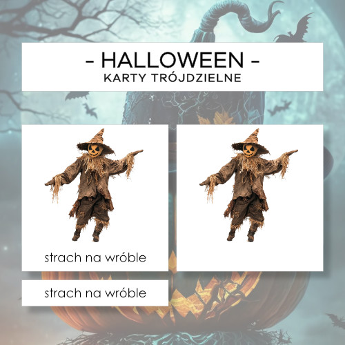 Halloween - karty trójdzielne 24 szt.