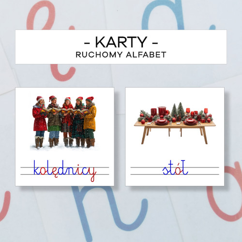 Karty obrazkowe do ruchomego alfabetu - Boże Narodzenie