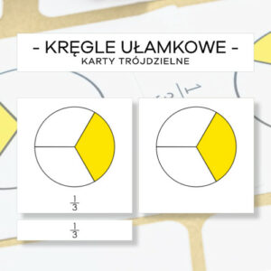 Kręgle ułamkowe - karty trójdzielne 13 szt.
