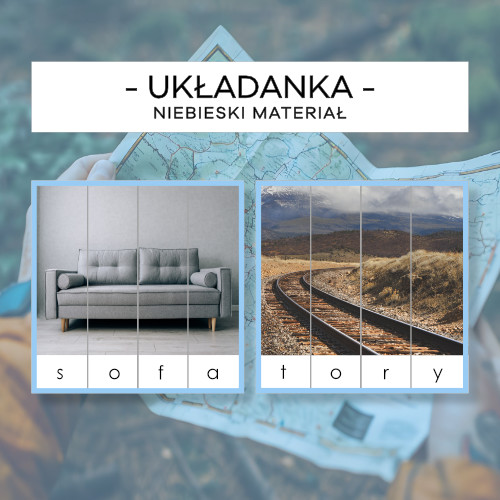 Niebieski Materiał - układanki 1