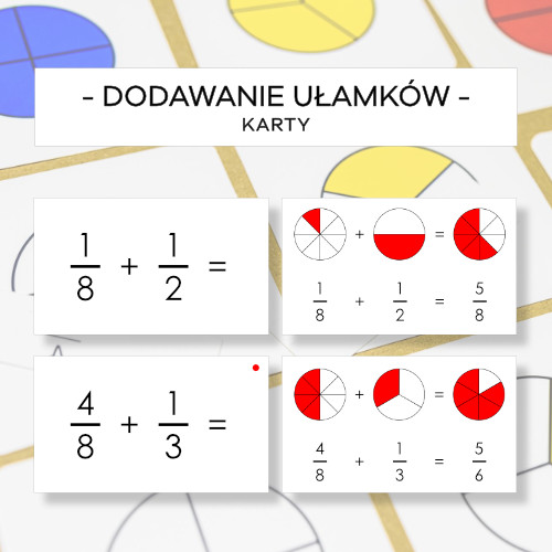 Dodawanie ułamków zwykłych cz. 2 - karty
