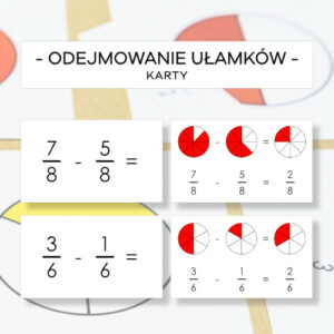 Odejmowanie ułamków zwykłych cz. 1 - karty