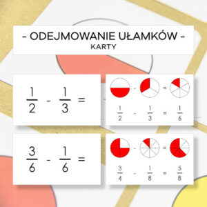 Odejmowanie ułamków zwykłych cz. 2 - karty