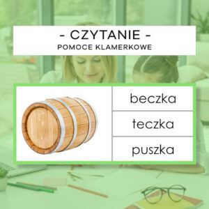 Czytanie - Zielony Materiał - pomoce klamerkowe 1