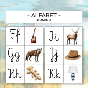Alfabet – domino 2 - czcionka drukowana i pisana
