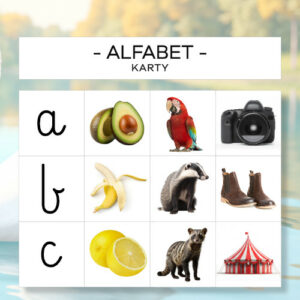 Alfabet – karty - czcionka drukowana i pisana