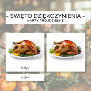 Święto Dziękczynienia - karty trójdzielne 24 szt.