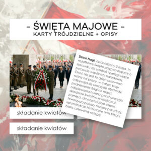 Święta majowe - karty trójdzielne 15 szt. + opisy