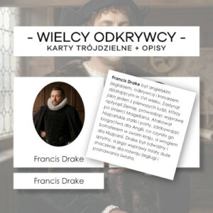 Wielcy odkrywcy - karty trójdzielne 12 szt. + opisy