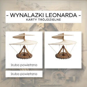 Wynalazki Leonarda da Vinci - karty trójdzielne 24 szt.