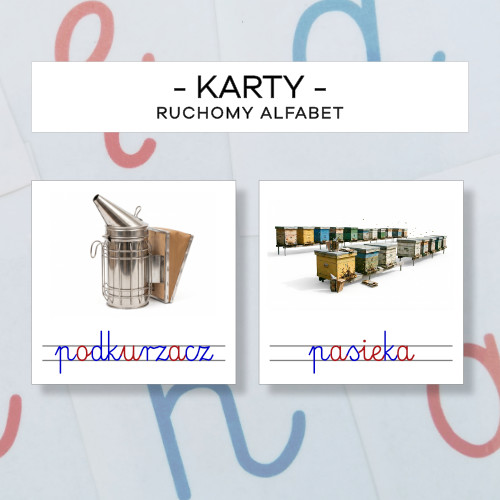 Karty obrazkowe do ruchomego alfabetu - Pszczelarskie