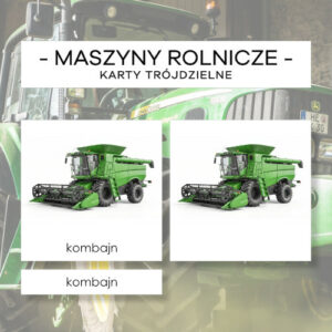 Maszyny rolnicze - karty trójdzielne 12 szt.