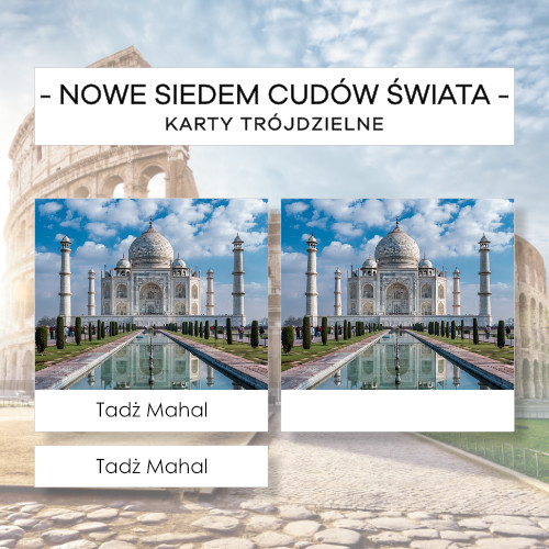 Nowe siedem cudów świata - karty trójdzielne 7 szt.