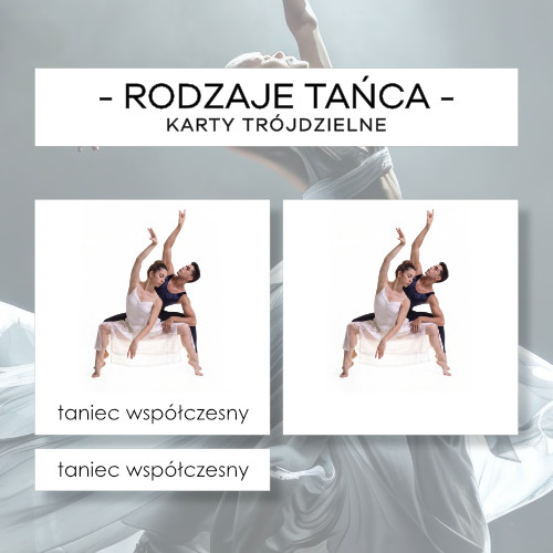 Rodzaje tańca - karty trójdzielne 24 szt.