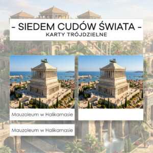 Siedem cudów świata - karty trójdzielne 7 szt.