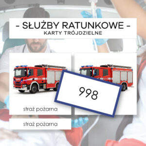 Służby ratunkowe - karty trójdzielne 11 szt.