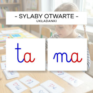 Sylaby otwarte - tabliczki - pisany, mały i wielki druk