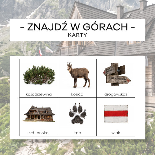 Znajdź w górach - karty pracy
